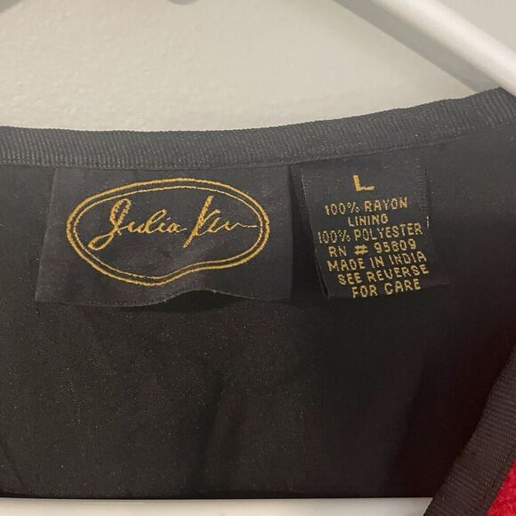 Julia Kim Womens Size L Jacket Art to Wear Mixed Media Button Tribal Embroidered - Picture 2 of 9